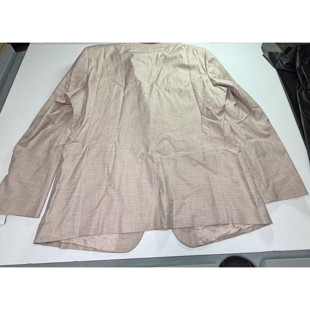 $349 NWT Stacy Adams Suit Jacket Blazer And Vest Size 48L Solid Light Carmel New - Picture 8 of 10